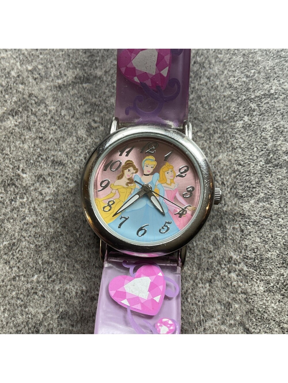 Vintage Disney Watch Cinderella, Aurora & Belle Dial Quartz 28mm Case A4